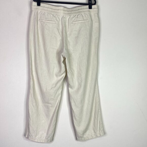 Ann Taylor Drawstring Wide Leg Linen Pull On Pants Women's Size Large - Picture 2 of 8